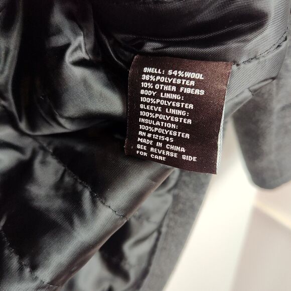 Michael Kors Winter Coat Men's L Gray Full-Button 54% Wool Pockets Insulated - Picture 8 of 9